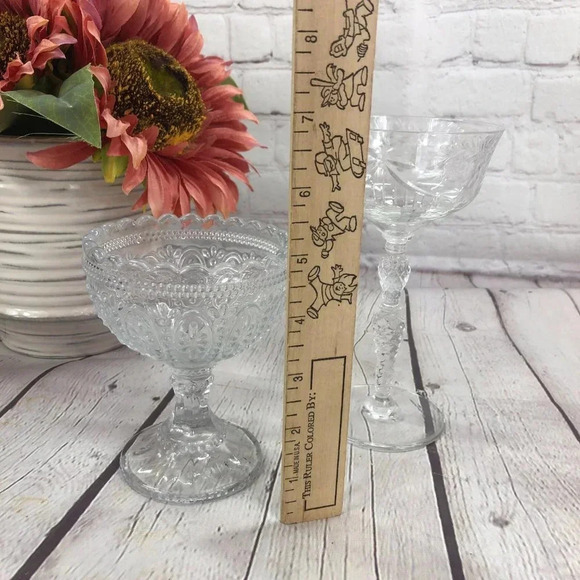 vintage set of 2 champagne pedestal stem - Picture 4 of 10